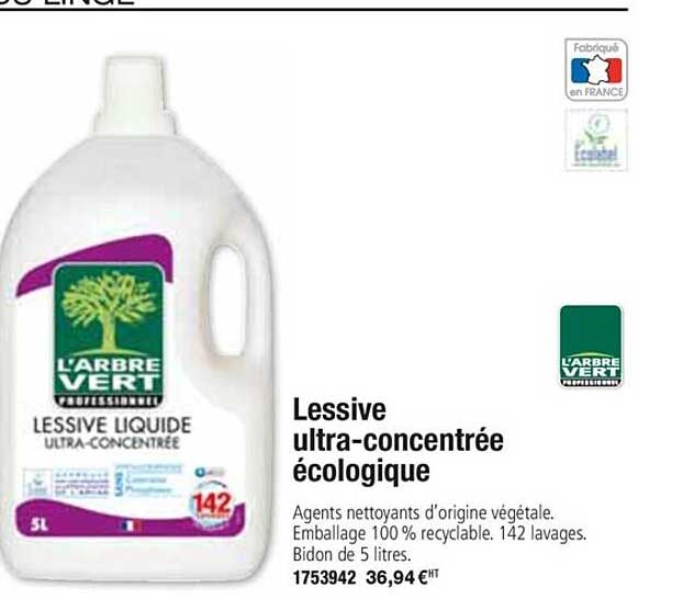 lessive ultra concentrée écologique l'arbre vert