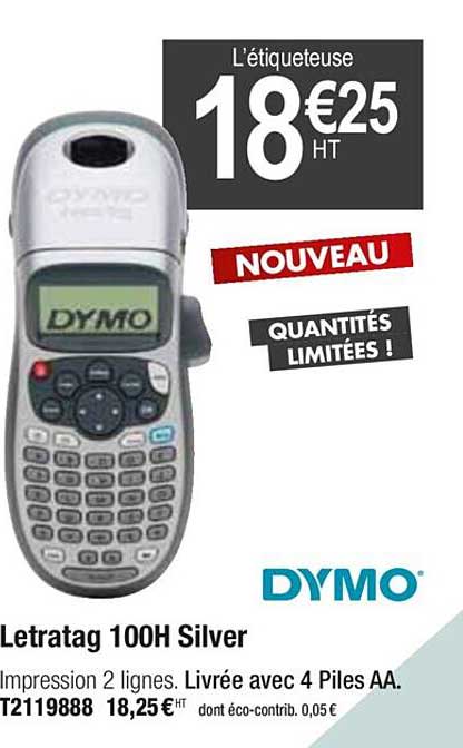 letratag 100h silver dymo