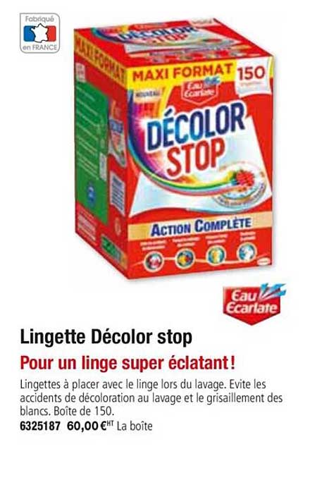 lingette décolor stop eau ecarlate