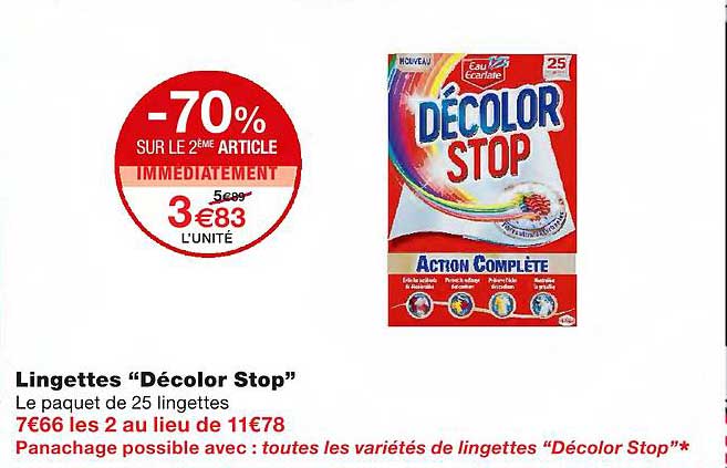 lingettes "décolor stop"