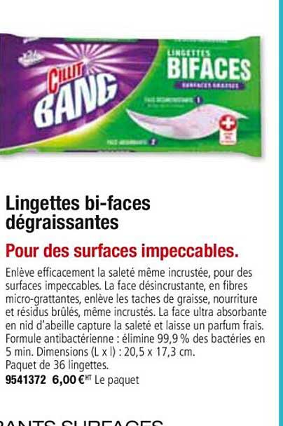 lingettes bi faces dégraissantes cillit bang