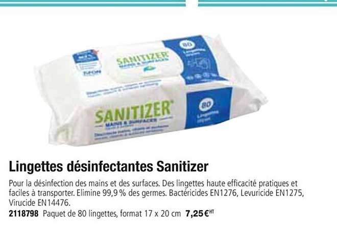 lingettes désinfectantes sanitizer