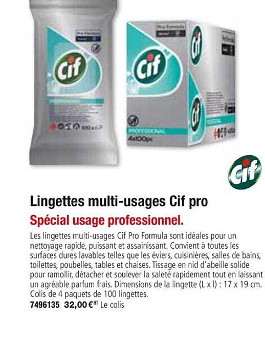 Lingettes Multi Usages Cif Pro