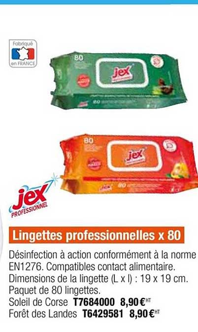 Lingettes Professionnelles X 80 Jex Professionnel