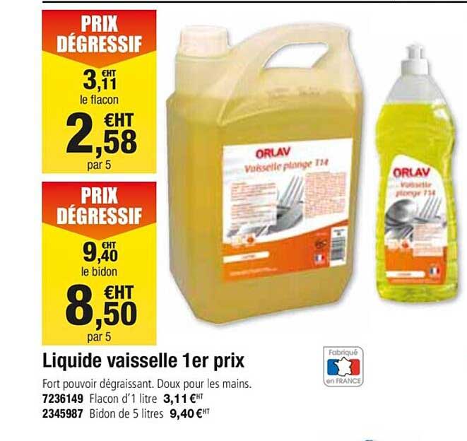 liquide vaisselle 1er prix orlav