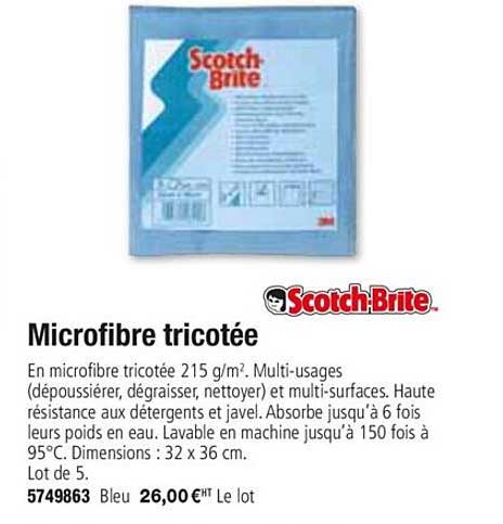 microfibre tricotée scotch brite