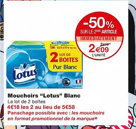 Mouchoirs "lotus" Blanc