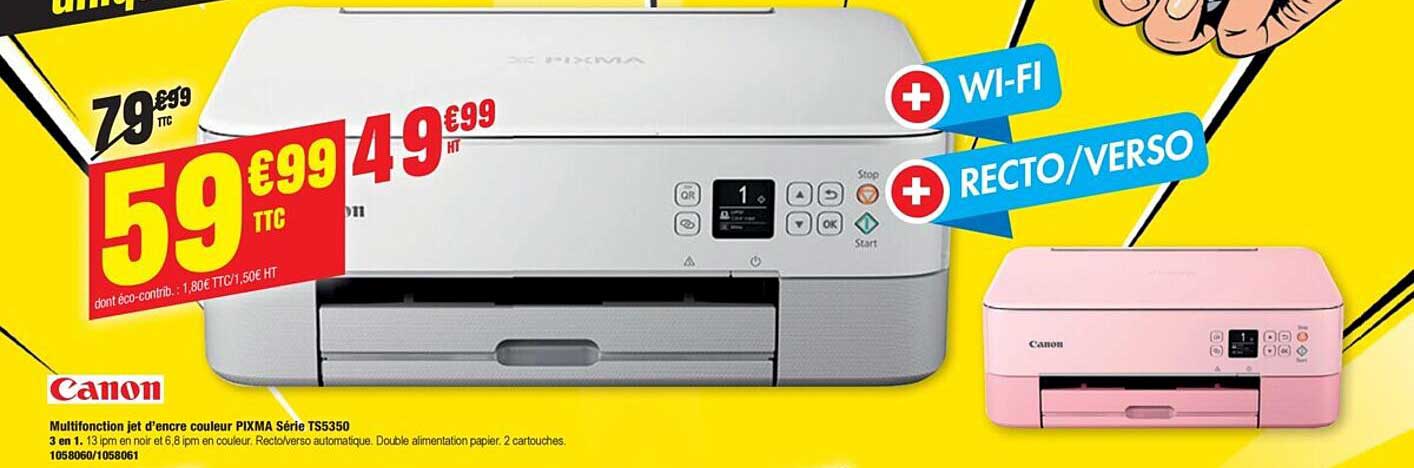 Multifonction Jet D'encre Couleur Pixma Série Ts5350 Canon
