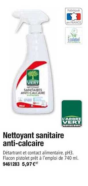 nettoyant sanitaire anti calcaire l'arbre vert