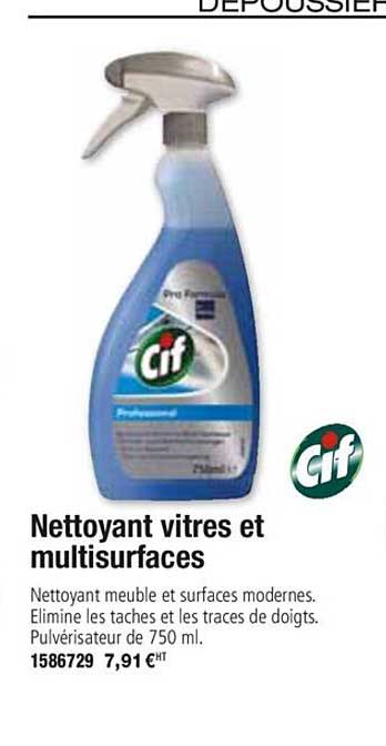 nettoyant vitres et multisurfaces cif