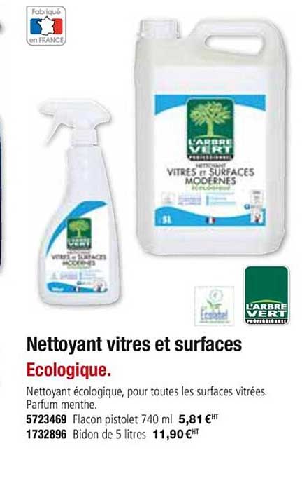 nettoyant vitres et surfaces l'arbre vert
