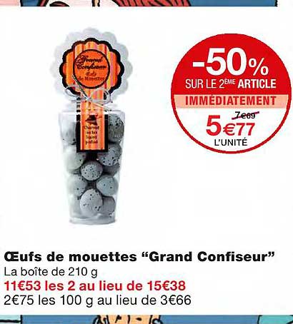 oeufs de mouettes "grand confiseur"