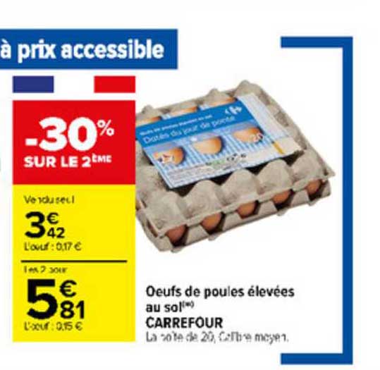 oeufs de poules élevées au sol carrefour