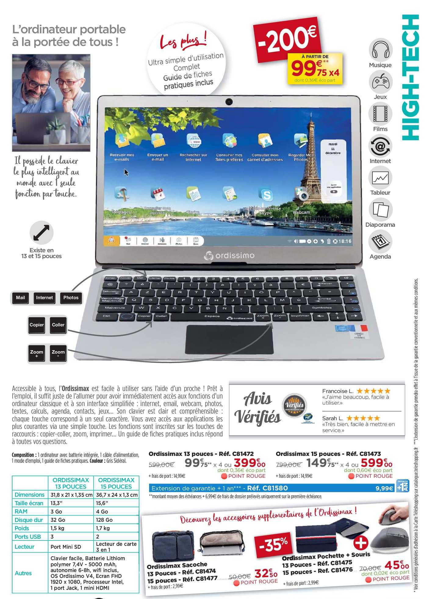 ordissimax 13 pousses, ordissimax 15 pousses, ordissimax sacoche, ordissimax pochette + souris