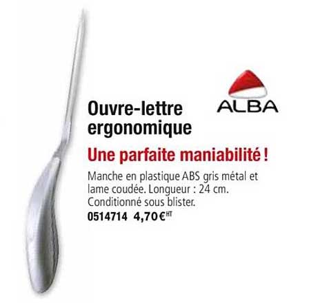 ouvre lettre ergonomique alba