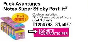 pack avantages notes super sticky post it