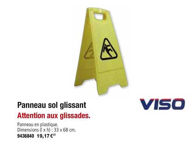 panneau sol glissant attentions aux glissades viso