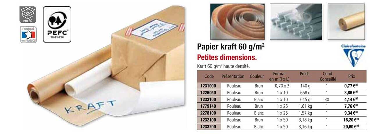 papier kraft 60g m2