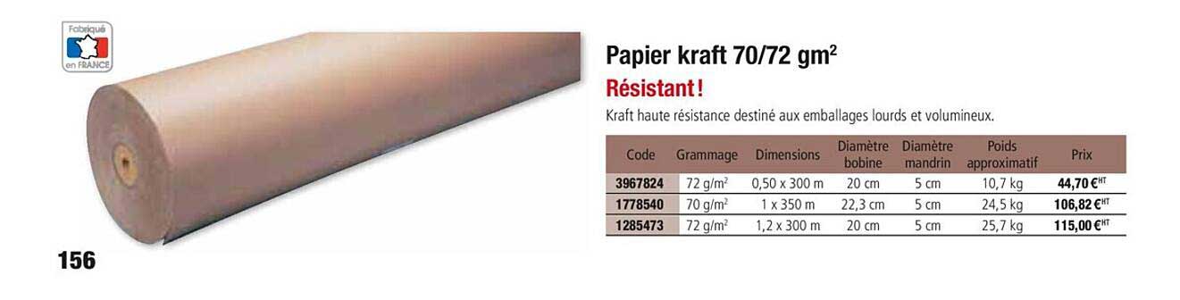 papier kraft 70 72 gm2