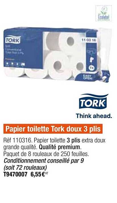 papier toilette tork doux 3 plis