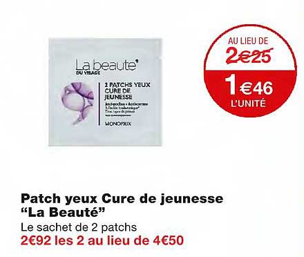 patch yeux cure de jeunesse "la beauté"
