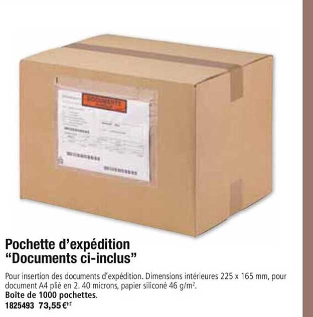 pochette d'expédition documents ci inclus