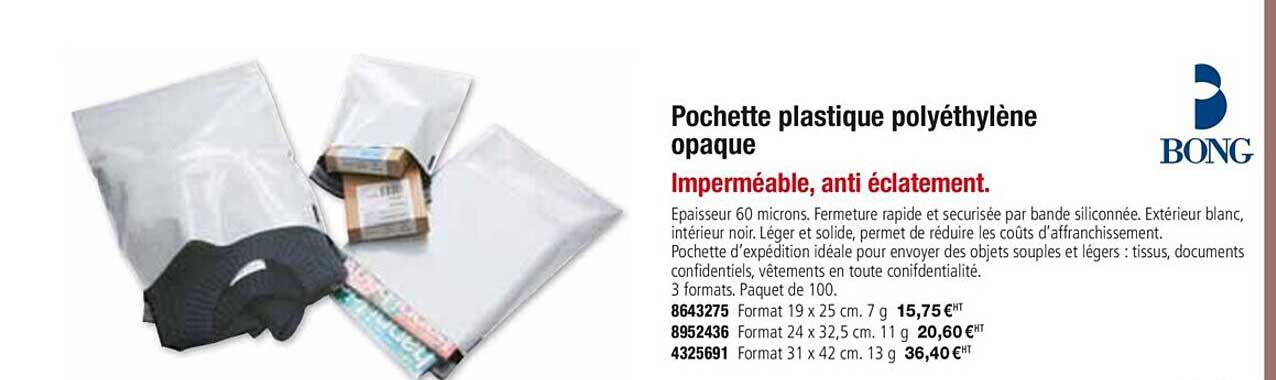 pochette plastique polyéthylène opaque