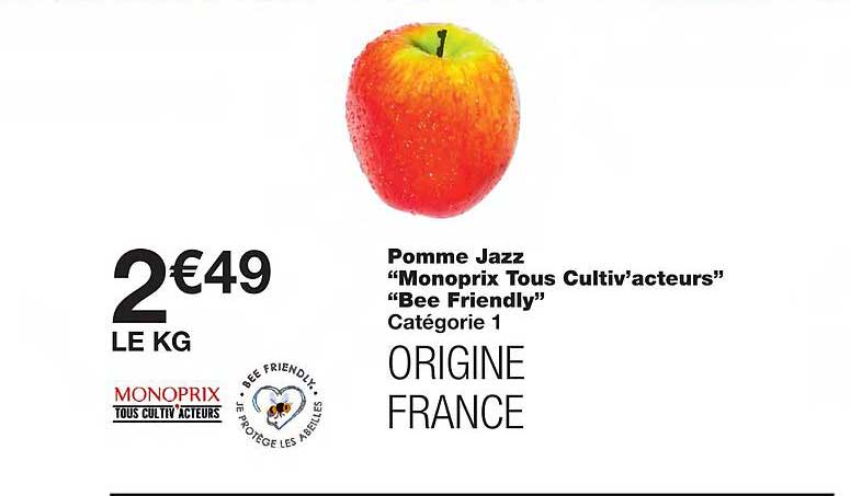 pomme jazz "monoprix tous cultiv'acteurs" "bee friendly"