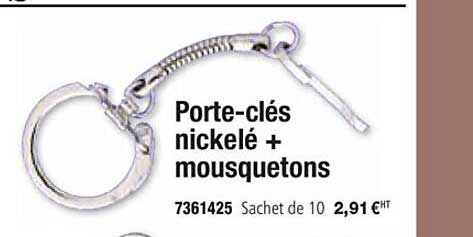 porte clés nickelé + mousquetons