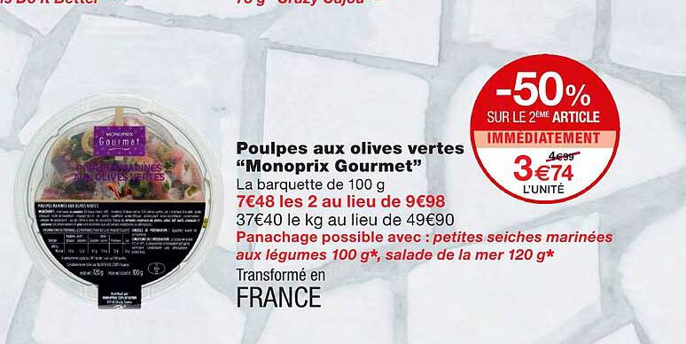 Poulpes Aux Olives Vertes "monoprix Gourmet"