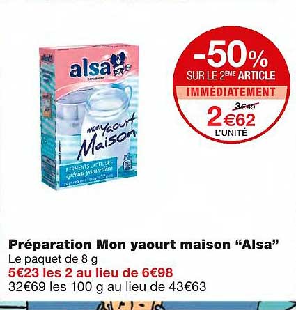 préparation mon yaourt maison "alsa"