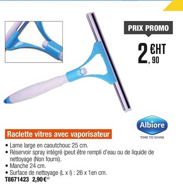 Raclette Vitres Avec Vaporisateur Albiore