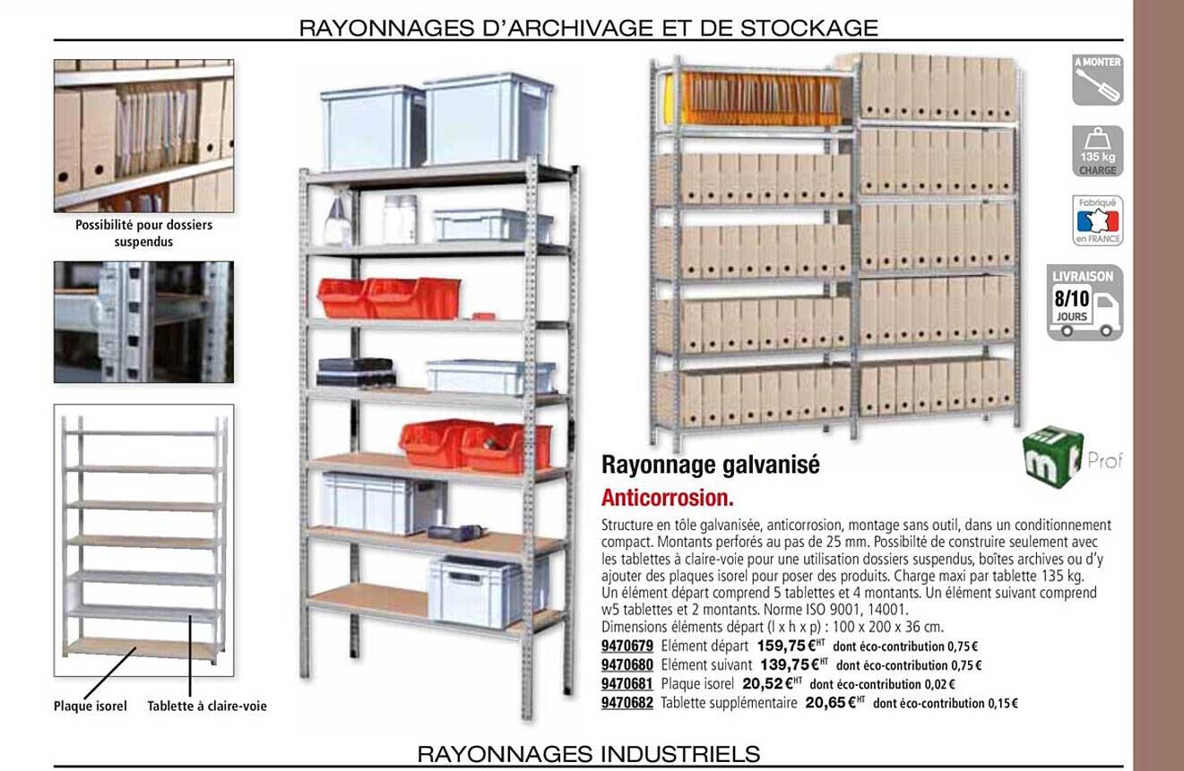 rayonnage galvanisé