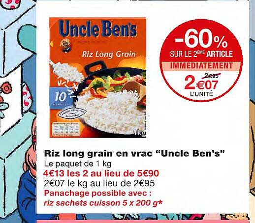 riz long grain en vrac "uncle ben's"