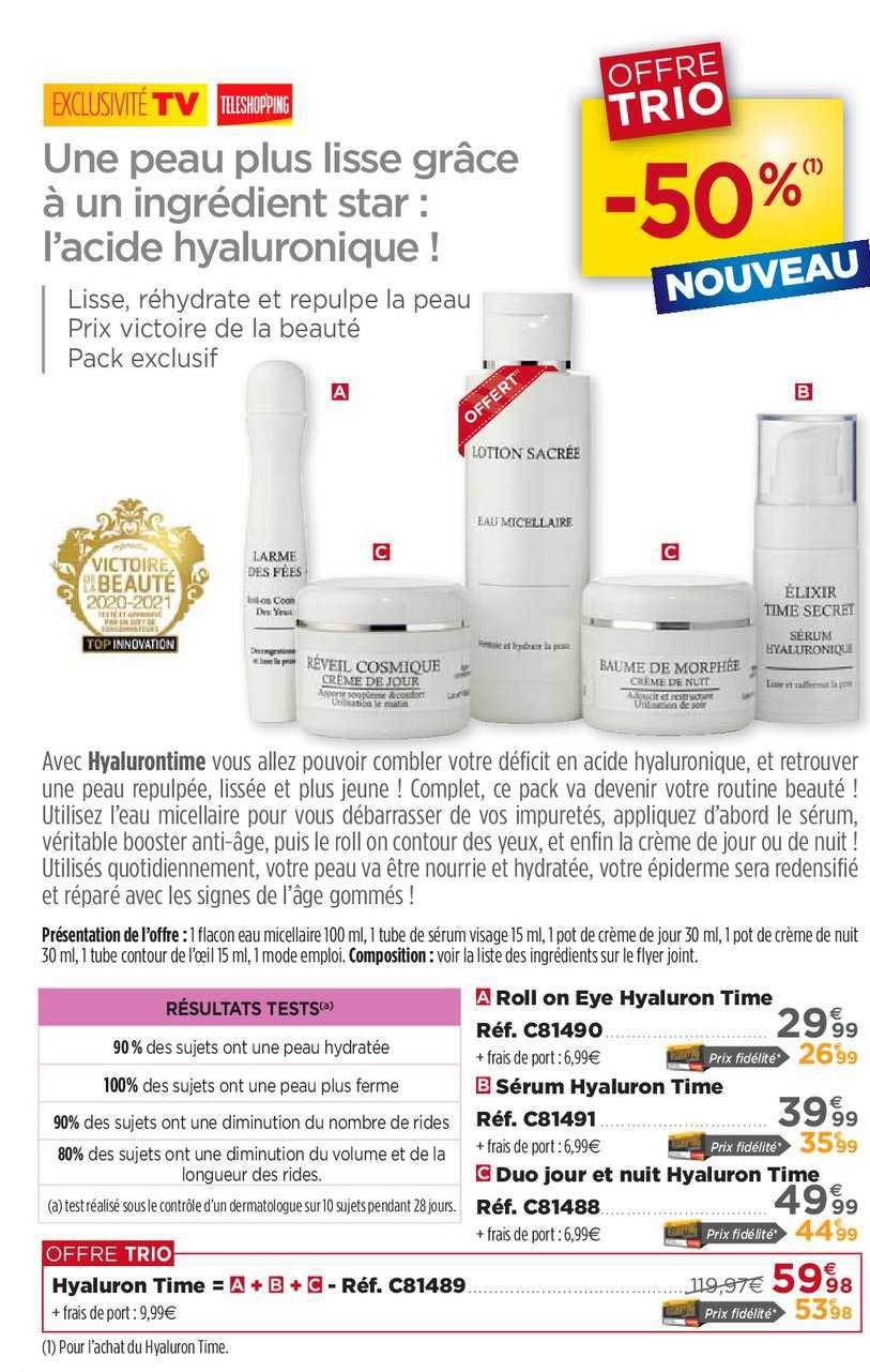 roll on eye hyaluron time, sérum hyaluron time, duo jour et nuit hyaluron time