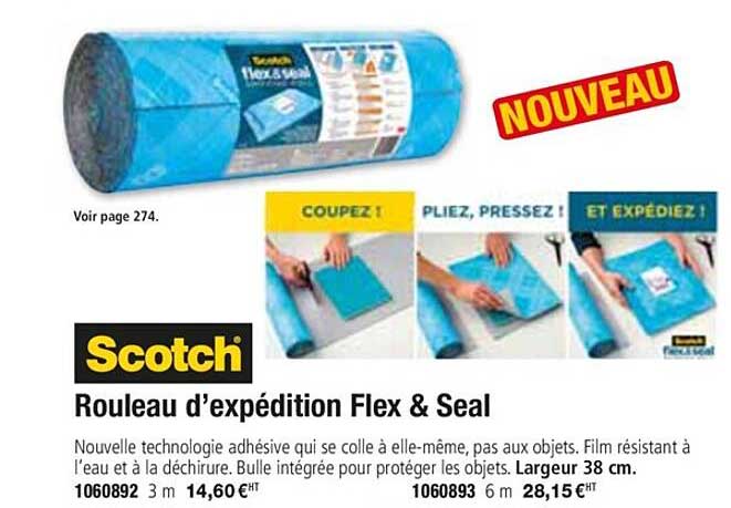 rouleau d'expédition flex & seal scotch