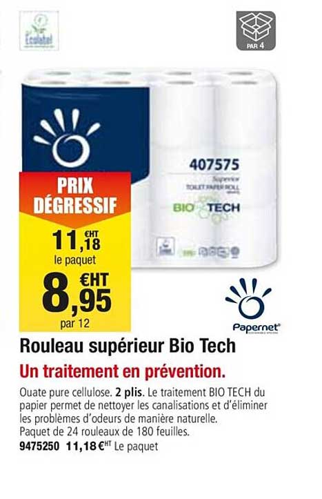 rouleau supérieur bio tech papernet