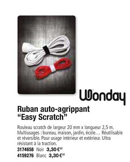 ruban auto agrippant easy scratch wonday