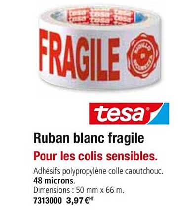 ruban blanc fragile tesa