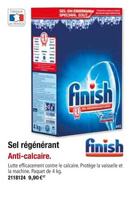 sel régénérant anti calcaire finish