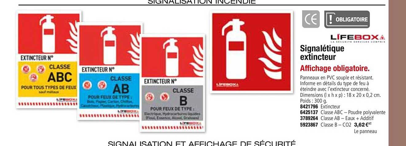 signalétique extincteur lifebox
