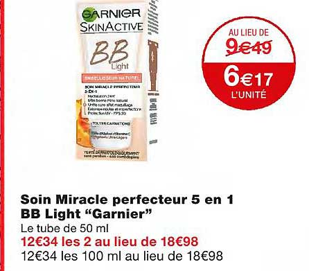 soin miracle perfecteur 5 en 1 bb light "garnier"