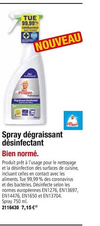 spray dégraissant désinfectant mr. propre