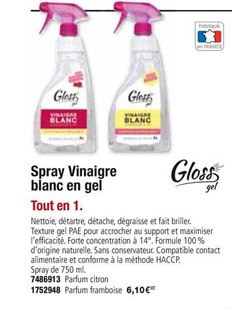 Spray Vinaigre Blanc En Gel Gloss Gel