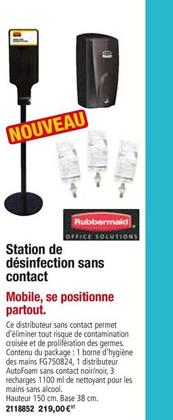 station de désinfection sans contact rubbermaid