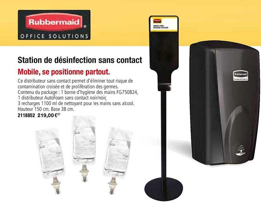 station de désinfection sans contact rubbermaid
