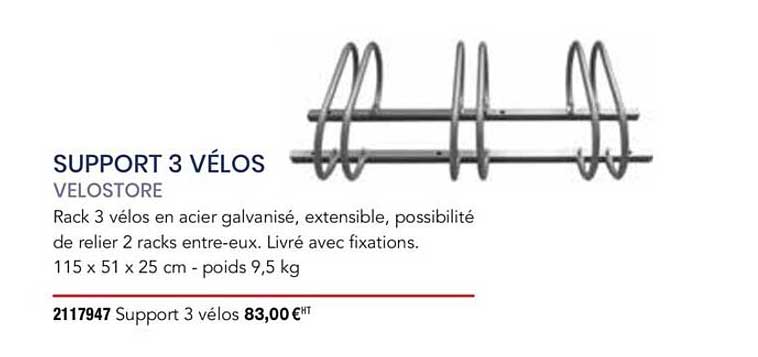 support 3 vélos velostore