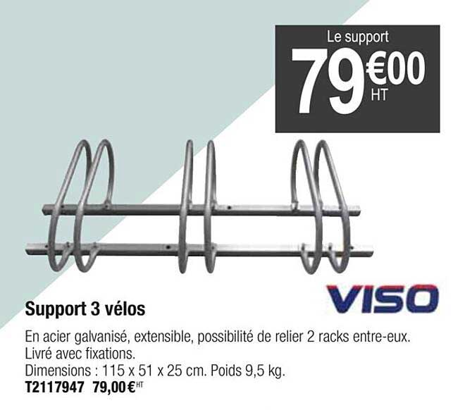support 3 vélos viso