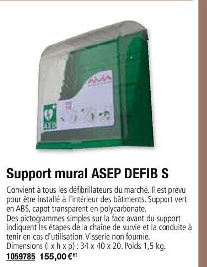 support mural asep defib s
