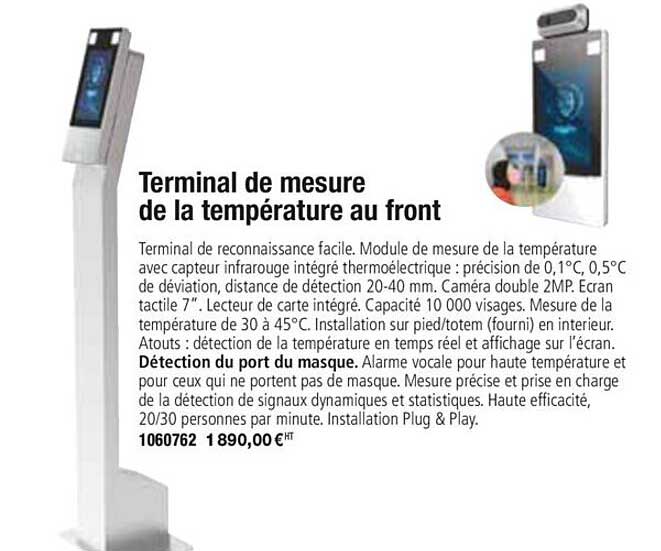 terminal de mesure de la température au front